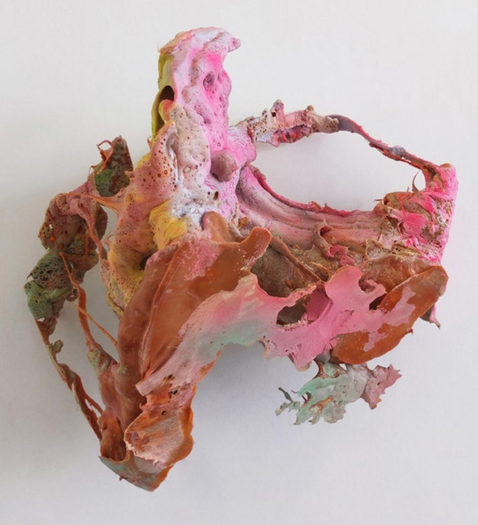 Samuel Aligand, Fond perdu, polyester et pigments, 50 x 50 x 30 cm, 2015 - Exposition collective VAISSEAU FANTÔME 6B, Saint-Denis