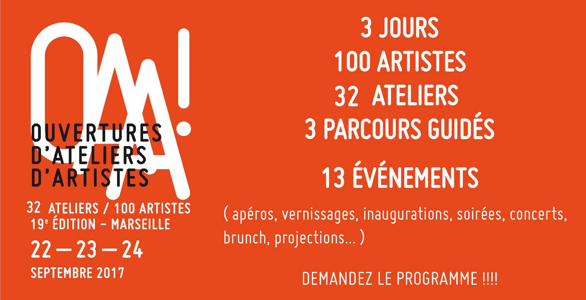 [ATELIERS] 22 ▷ 24/09 – OAA! Ouvertures d’Ateliers d’Artistes Marseille