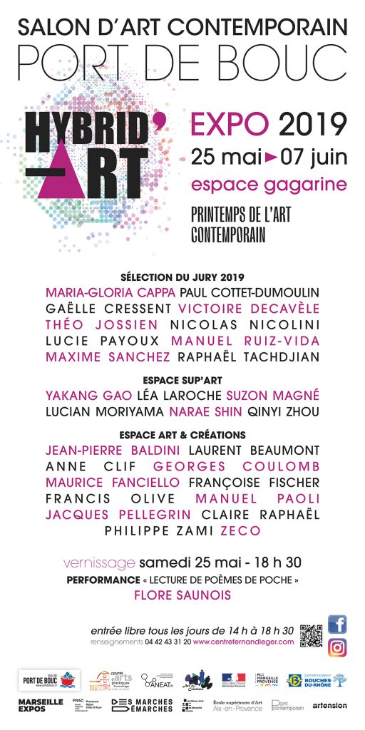 Salon d'art contemporain au Centre d'Arts Fernand Léger de Port de Bouc HYBRID'ART 2019 jusqu'au 07 juin 2019.