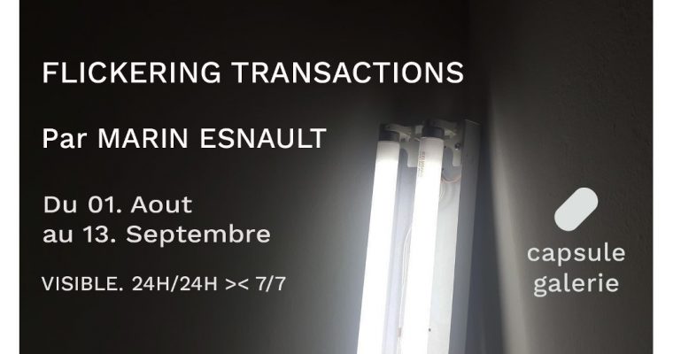 Marin Esnault – Flickering Transactions  – 01/08 au 13/09 – Capsule Galerie, Rennes