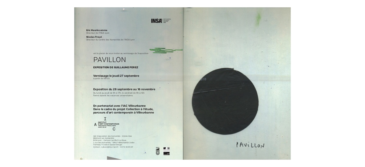 28/09 ▷ 16/11 – Guillaume Perez – Pavillon – INSA Lyon