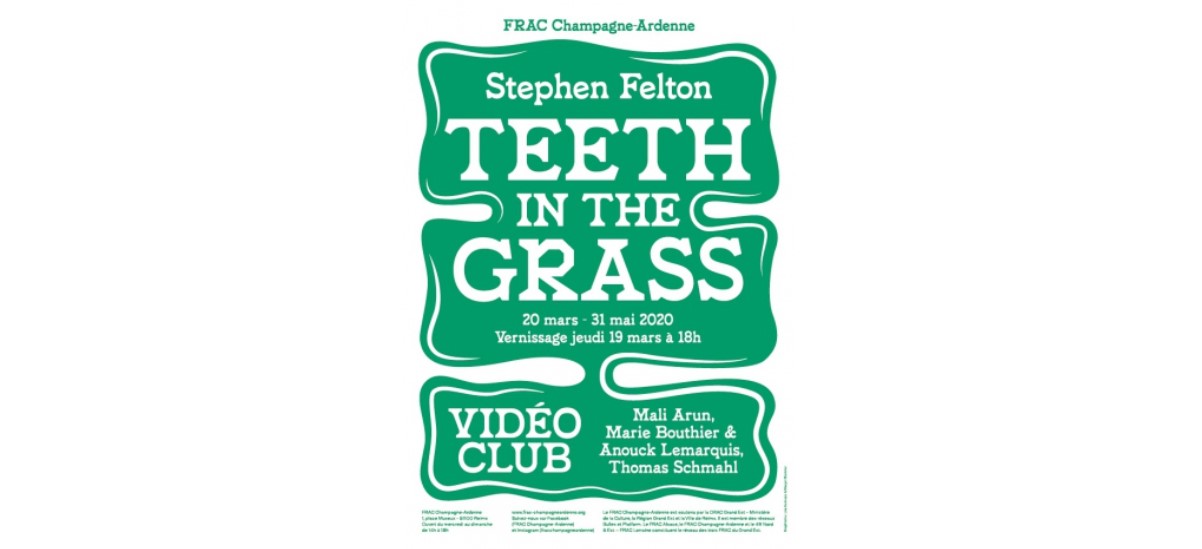Stephen Felton – Teeth in the Grass – Vidéo Club – 17/06 au 25/10 – FRAC Champagne-Ardenne Reims