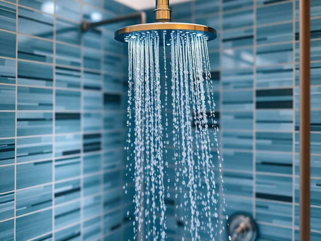 Une cabine de douche hydromassante moderne avec un ensemble de jets d'eau