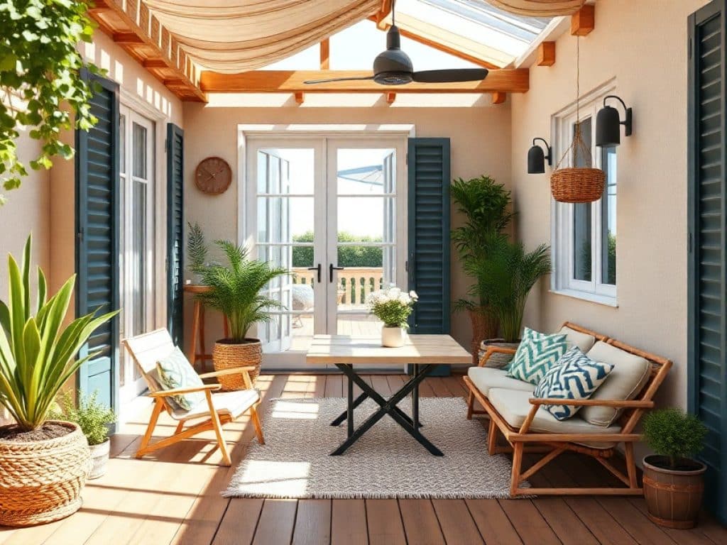 Une personne sur une échelle en train de peindre le mur extérieur avec un pinceau