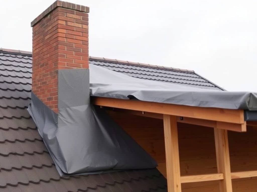 Vue sur le toit d’une maison en cours de construction