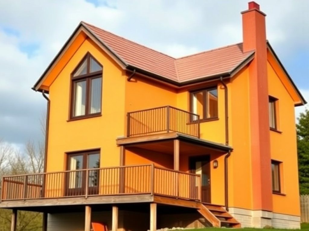 Une maison en brique avec un toit en construction