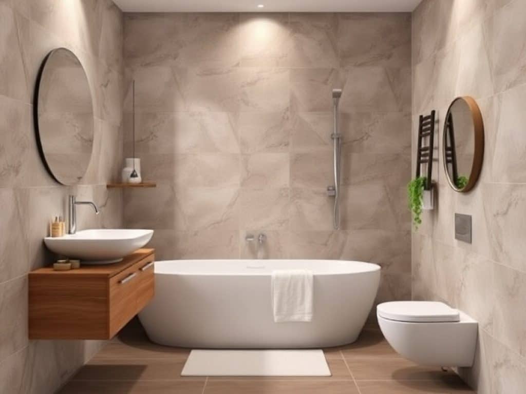 Salle de bain moderne avec cabine de douche à l'italienne