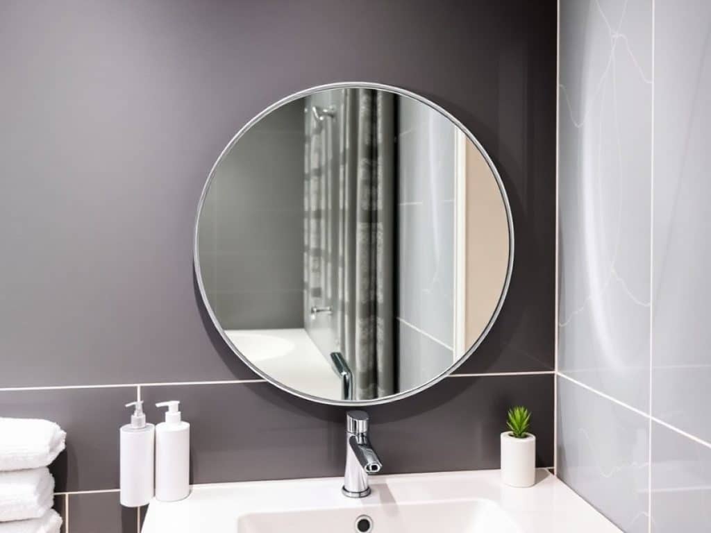 Des gouttelettes d’eau sur un miroir