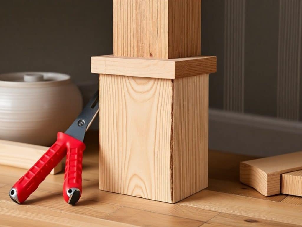 Mains d'un homme installant une plinthe