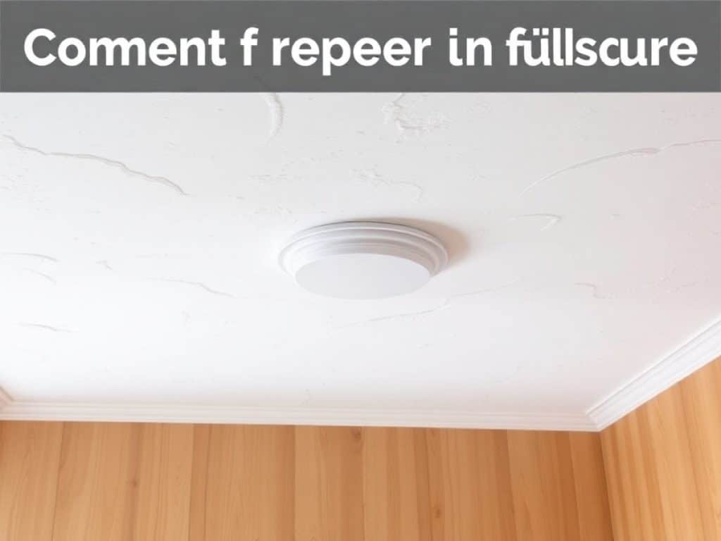 Vue sur le plafond blanc fissuré