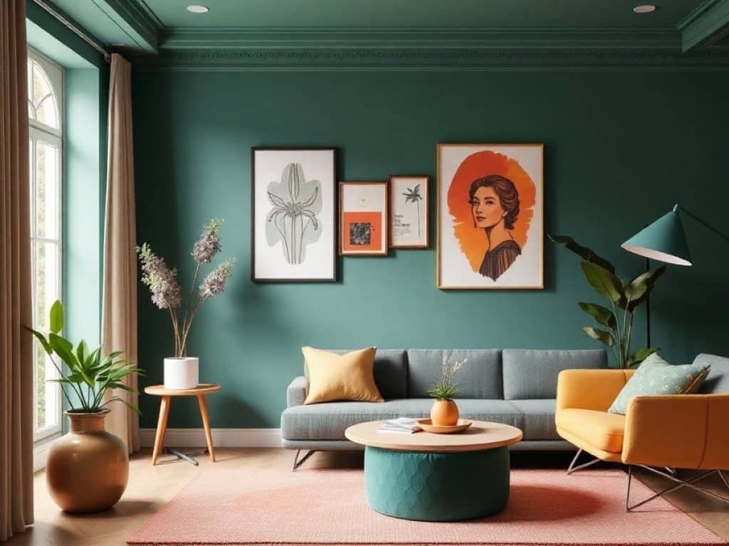 Deux personnes choisissant une couleur parmi les échantillons de peinture