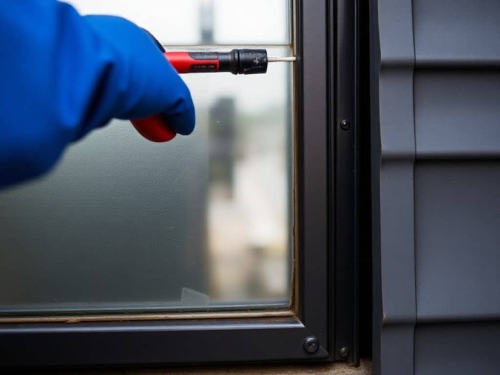 Zoom sur les mains d’un homme installant une toiture en ardoise