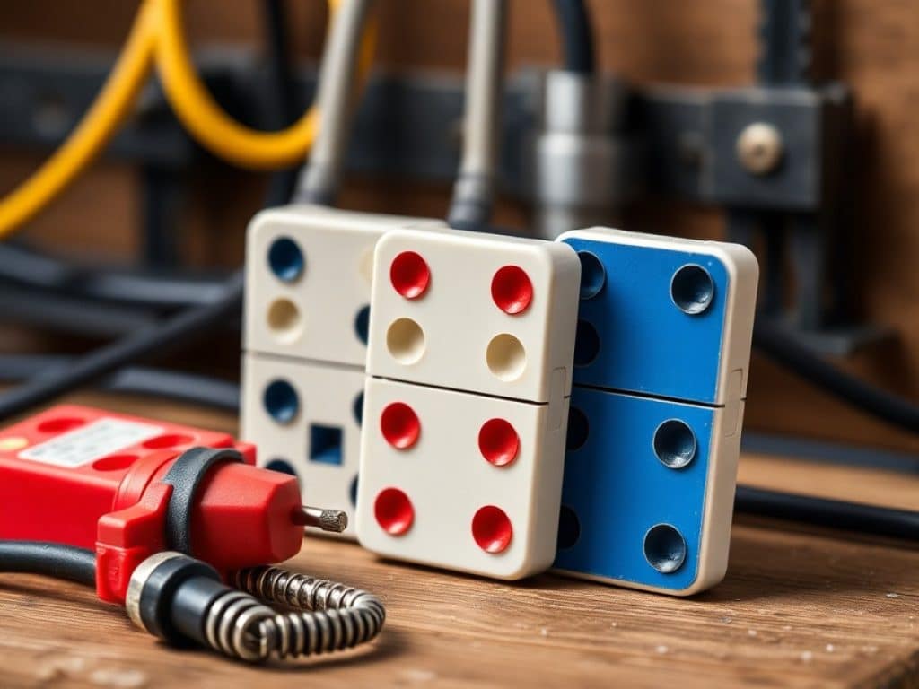 Domino électrique blanc sur fond noir